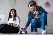 Two teenagers at the Tumo-center in Berlin