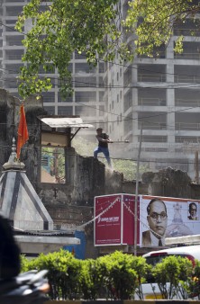 A house in Mumbai is torn down