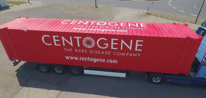 Exterior view of the truck with the mobile laboratory of Centogene