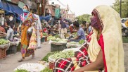 Ein Gemüsemarkt in Delhi