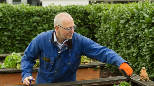 Thomas Koch in his garden