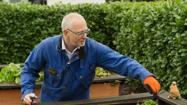 Thomas Koch in his garden