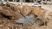 broken water pipe in Palestine