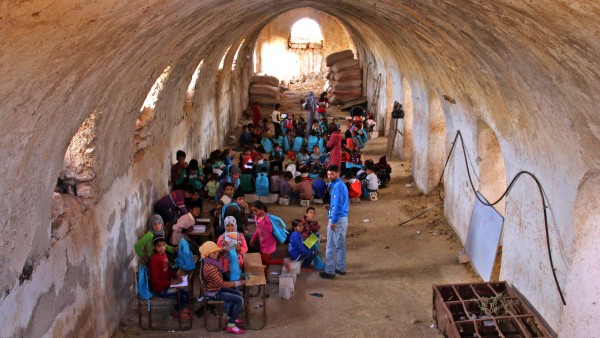 Provisorische Schule in Syrien