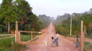 Fence and gate mark the borders of the protected area.