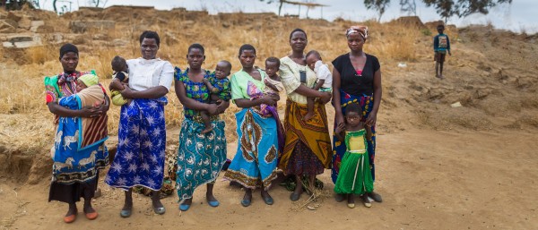 Mothers with their babies in Malawi