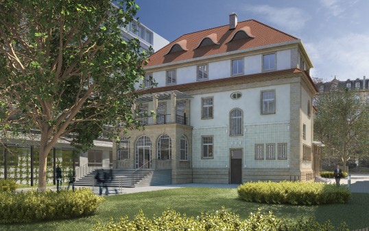 Villa 102 in der Bockenheimer Landstraße, Animation, Fassade