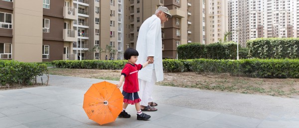 Grandfather with grandchild