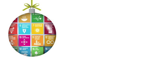 Weihnachtskugel mit den SDG-Icons