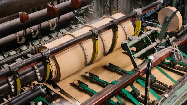Rolled-up funier in a machine of a funier factory