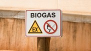 Biogas warning sign in Kenya