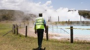 Cooling basin in Olkaria