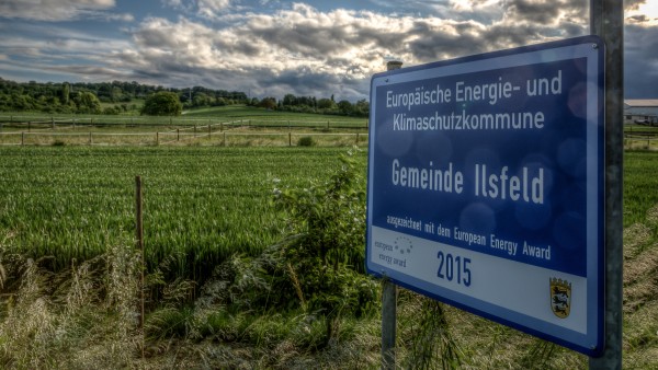 Ilsfeld's town sign: European energy and climate protection municipality 