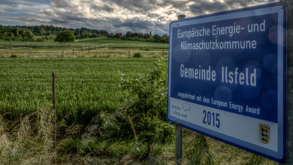 Ilsfeld's town sign: European energy and climate protection municipality 