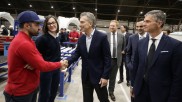 Präsident Mauricio Macri bei der Eröffnung des neuen Werks der Nordex Group in Córdoba 