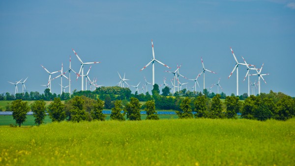 onshore wind farm and solar park