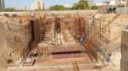 Construction of the barrage in Beira