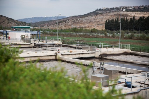 Nablus, pools with different stages of wastewater