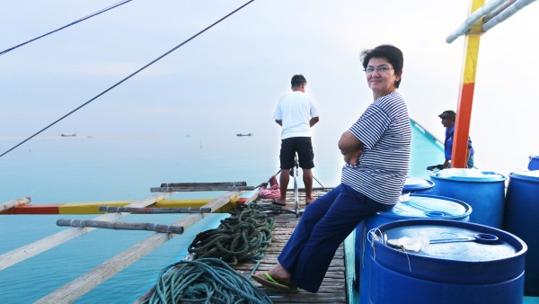 Angelique Songco auf Überfahrt zum Tubbataha Riff