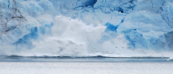 Calving of glaciers