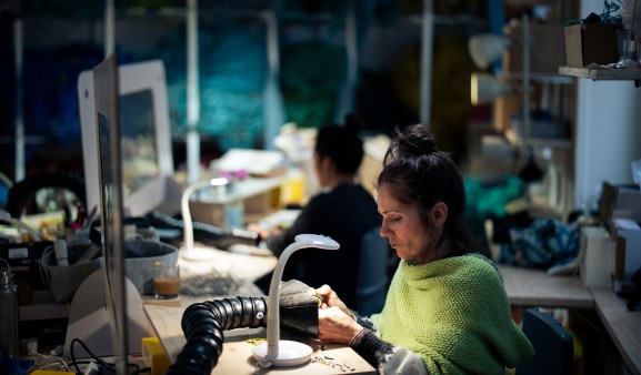 Workshops where new products are created from the fishing nets