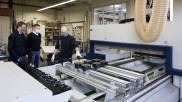  An employee of the Hoffman company at the CNC milling machine