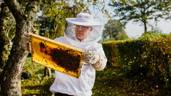 Gründer Schimanski mit Bienen