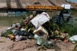 plastic garbage is unloaded from a ship