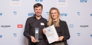 Die Hezo Gründer bei der KfW Award Gründen Preisverleihung.