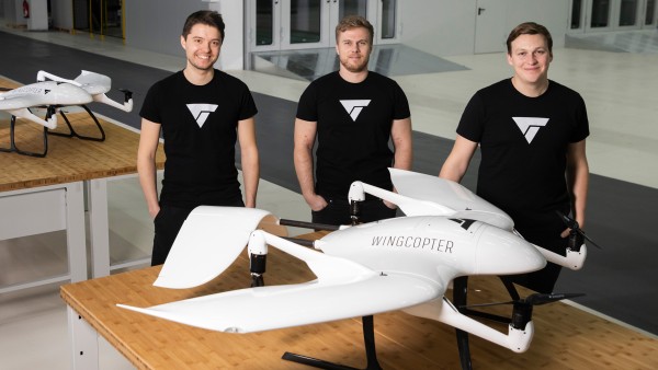 The three founders of Wingcopter