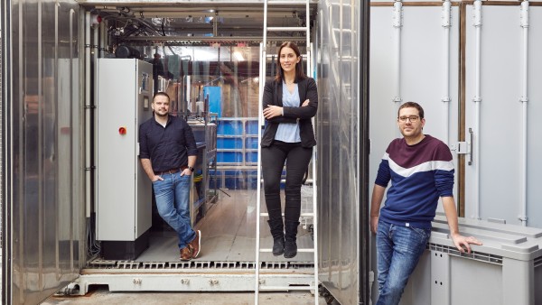 Die Gründer von Seawater Cubes (v.l.n.r.): Christian Steinbach, Carolin Ackermann und Kai Wagner