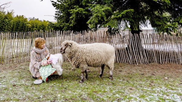 Gründerin Ruppersberg mit einem ihrer Schafe