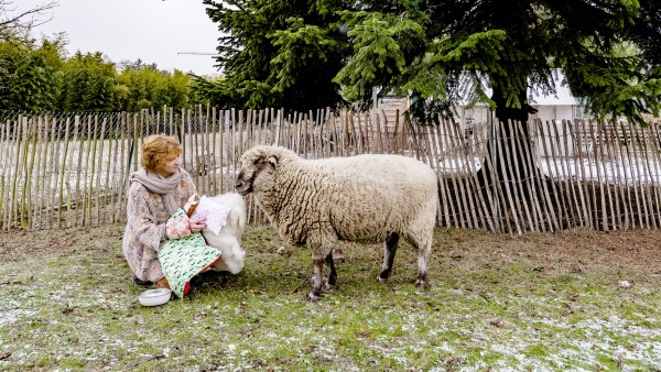 Gründerin Ruppersberg mit einem ihrer Schafe