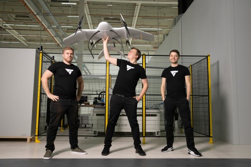 die drei Gründer von Wingcopter