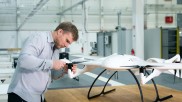 Jonathan Hesselbarth from Wingcopter is working on an aerial drone