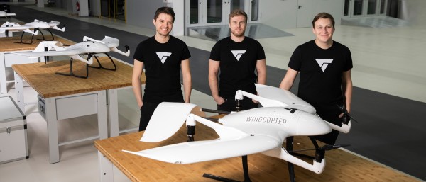 The three founders of Wingcopter