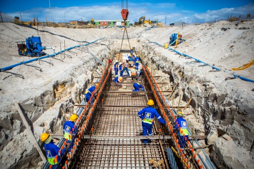 Construction at the sewage plant Zandvliet