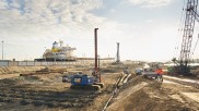 Construction site of the new sea lock of IJmuiden.