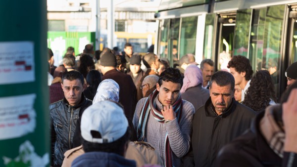 Commuters in Tunis