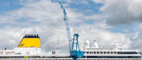 The cruise ship “Spirit of Adventure” in the shipyard Meyer Werft