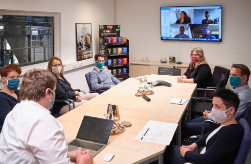 Meeting of UniCaps employees with video chat