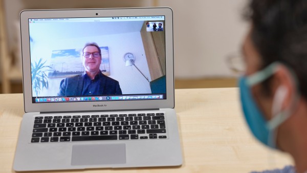 Shareholder York Schulze via video chat